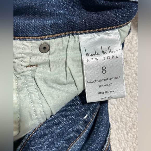 SALE! Nicole Miller SOHO High Rise Ankle Buttons Skinny Jeans Size 8 in EUC - Picture 6 of 14